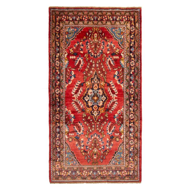 ECARPETGALLERY Hand-knotted Andelz Red Wool Rug - 3'10 x 7'4
