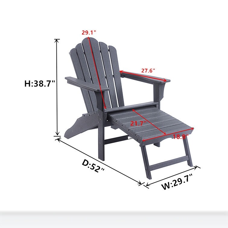Plastic adirondack 2025 chairs with footrest