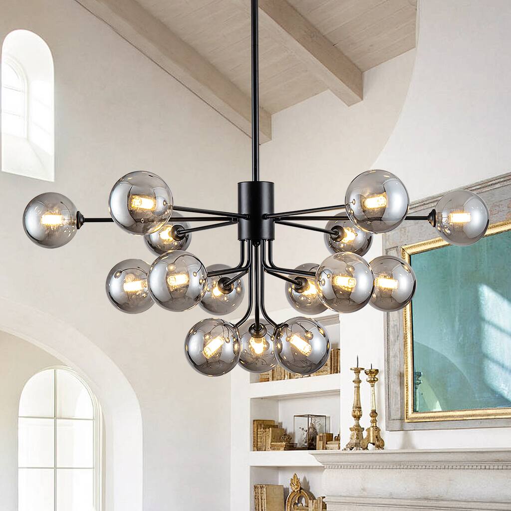 Sputnik Ceiling Light Fixture Sputnik Chandeliers Dimmable Modern Linear Chandelier - 15-Light