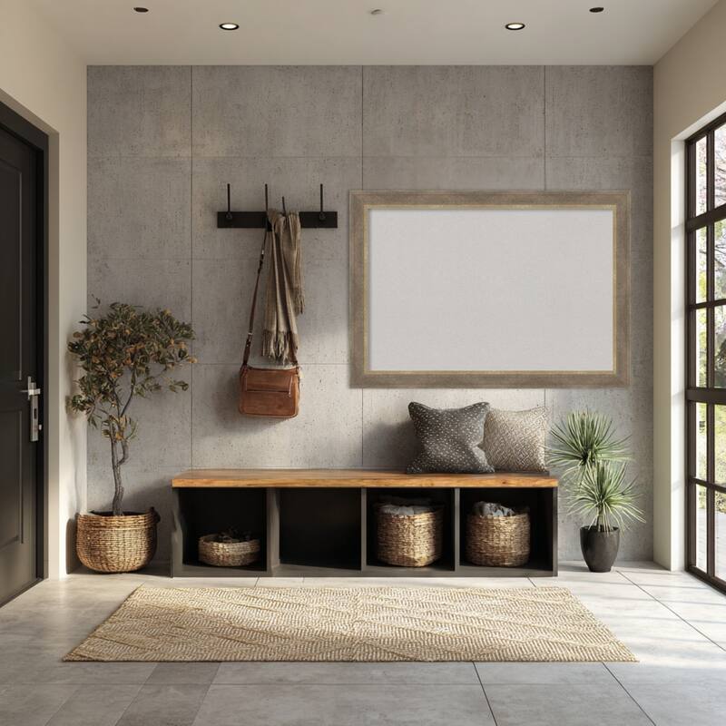 Driftwood Tan Wood Framed Cork Board - Bulletin Board, Organization Board, Pin Board