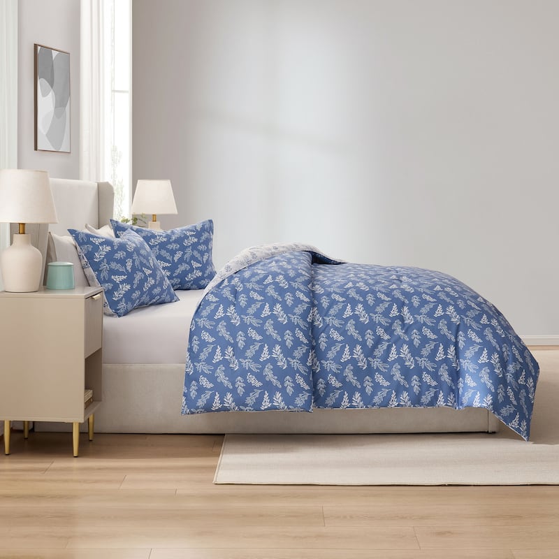 Empyrean 3PC Reversible Botanical Printed Comforter Bedding Set