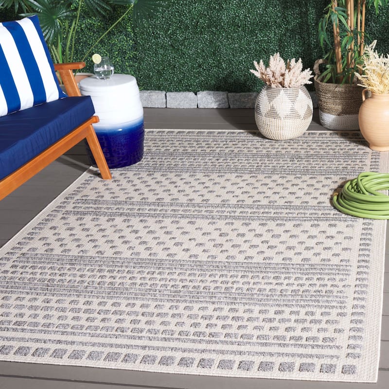 SAFAVIEH Milos Rosabelle Casual Rug - 6'7" Square - Beige/Grey