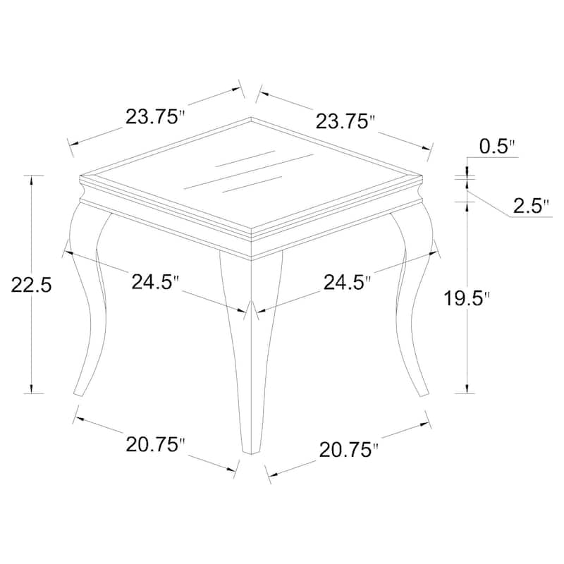 Carone Modern Classics Square End Table Chrome