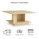 preview thumbnail 14 of 41, Ross Modern Square Coffee Table with Wrap Around Base Shelf and Hidden Storage by Strick & Bolton