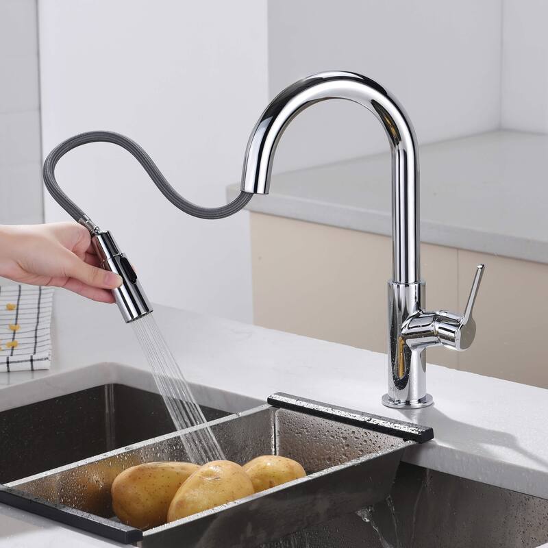 Fusion Single Handle Pull Down Kitchen & Bar Sink Faucet with Soap Dispenser