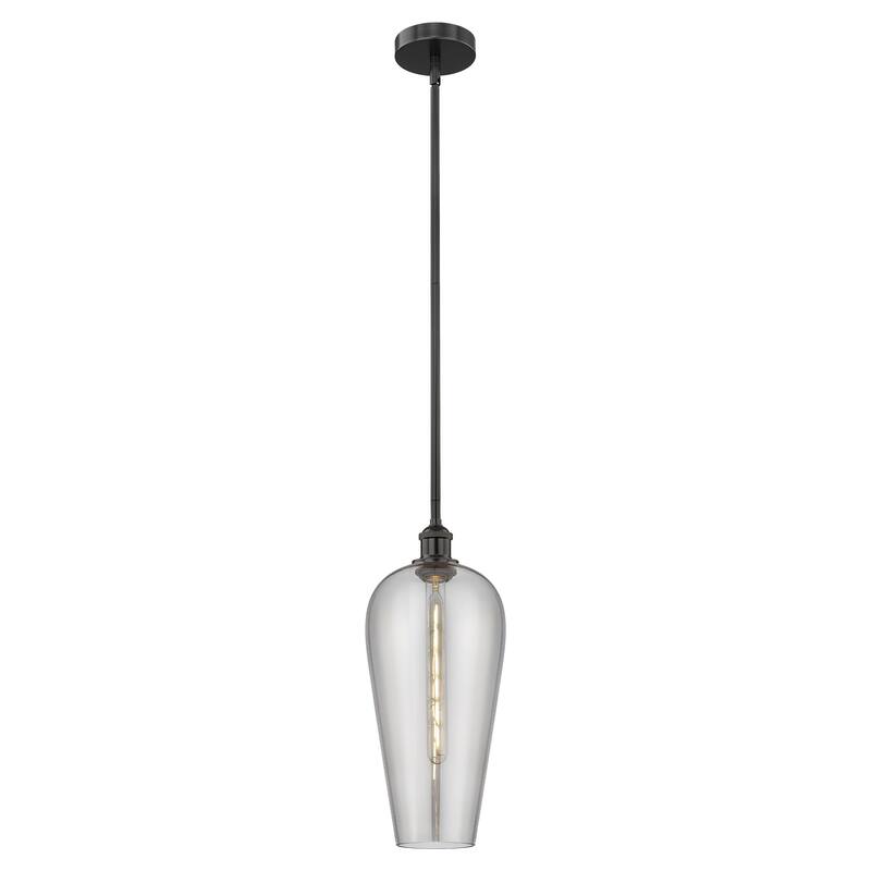 Innovations Lighting Endless Possibilities Edison - Chelsea - 1 Light 8" Stem Hung Mini Pendant - Matte Black/Light Smoke