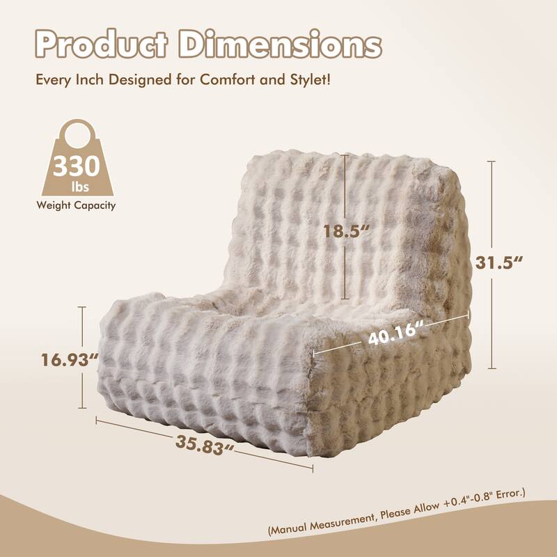 XIZZI Bean Bag Chair for Living Room Soft Plush Lounge Seating