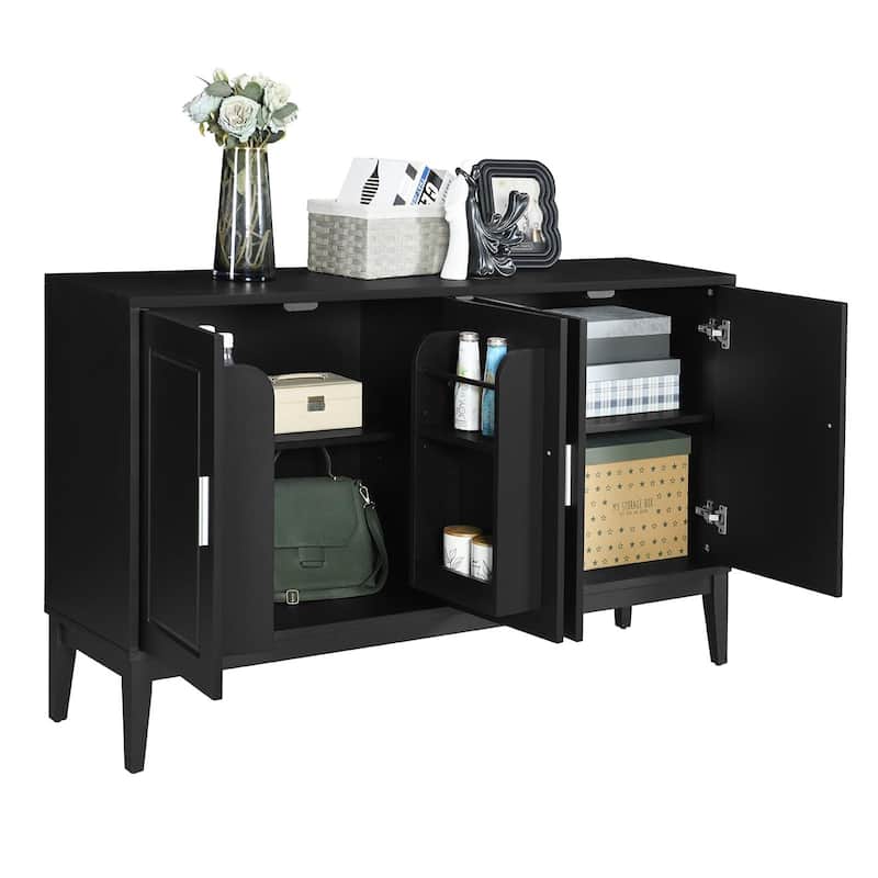 Buffet Cabinet with Door Shelf, Sideboard Cabinet with Adjustable Shelves, Wood Storage Cabinet with Conical Feet