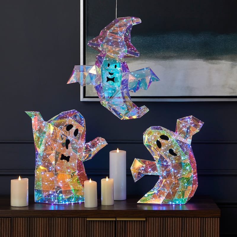 Prismatic Iridescent Wizard Ghost 16", LED lights - N/A