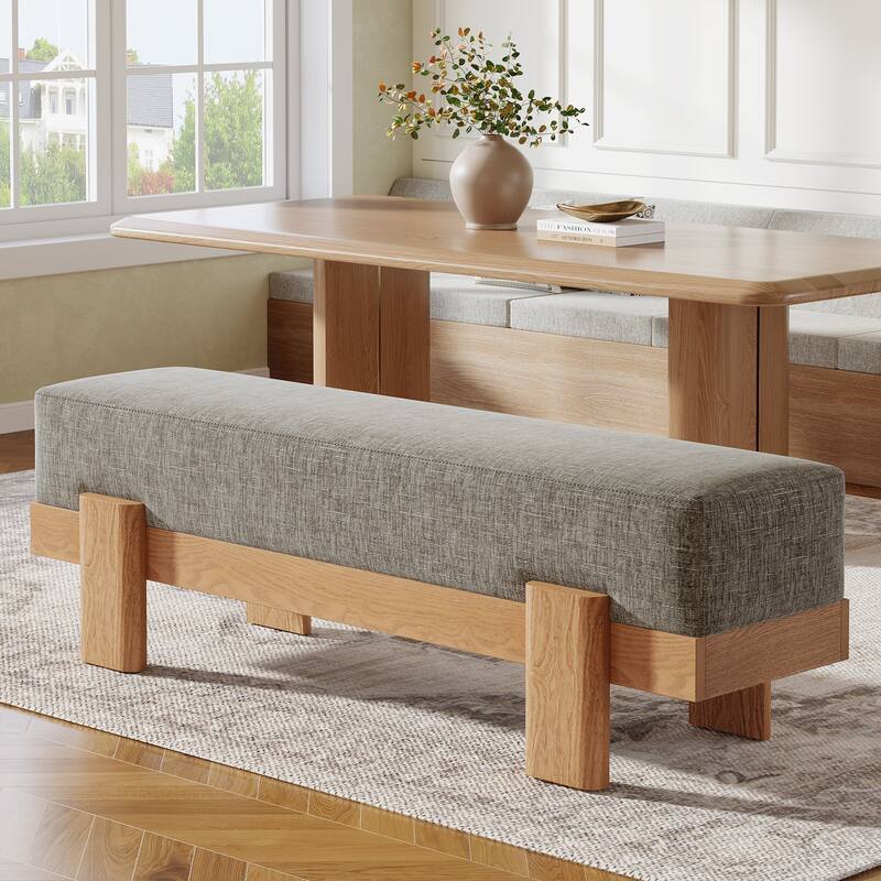 Upholstered Dining Bench, Padded Seat Kitchen Bench, Accent Seat Living/Dining Room Stool