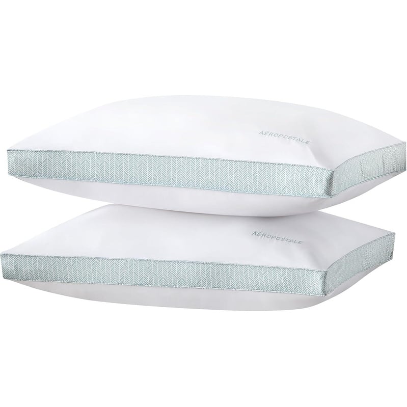 Aeropostale Bed Pillows, 2 Pack Pillows with Chevron Printed Gusset