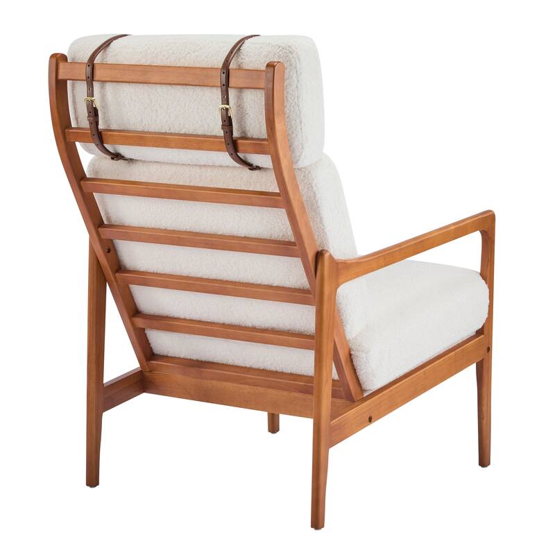 Roomfitters Mid Century Accent Armchair with Solid Wood Frame, High Back, Ergonomic Lounge Chair