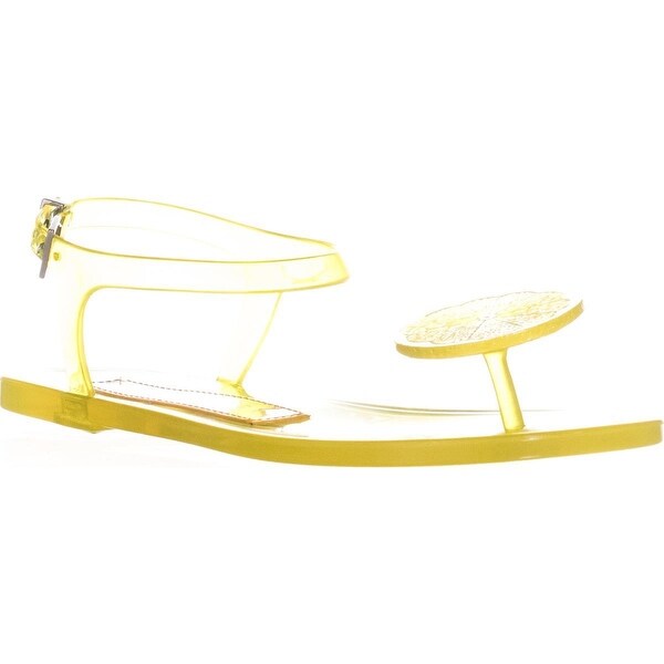 Shop Katy Perry The Geli Flat Jelly Sandals Lemon 5 Us