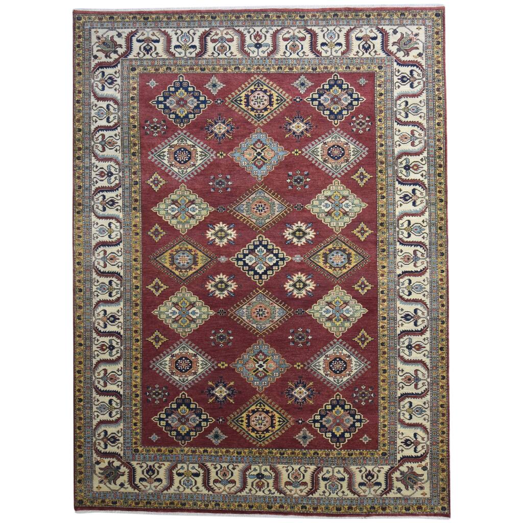 One of a Kind Hand-Knotted Persian 9' x 12' Oriental Wool Red Rug - 9' x 12'