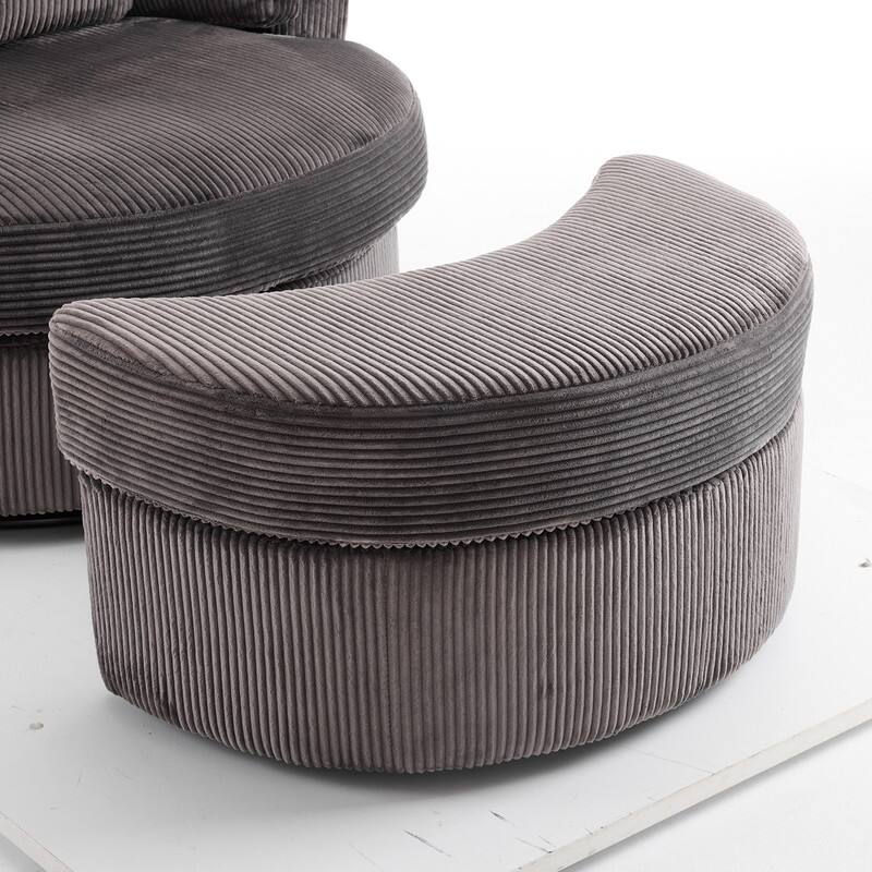 Velvet Crescent Wedge Ottoman