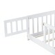preview thumbnail 16 of 43, Twin Size Wooden Floor Bed with Fence & Door, Rubber, Safety Guardrails, Natural