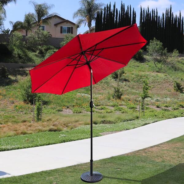 Shop Black Friday Deals On 9 Ft Round Patio Umbrella Outdoor Market Table Umbrella With Tilt And Crank Lift For Garden Lawn Deck Backyard Pool Overstock 31721684