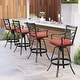 preview thumbnail 37 of 77, Outdoor Patio Bar Stools Aluminum Swivel Bar Chair with Sunbrella Cushion - 21.7 in W x 16.5 in D x 46 in H Red-4PCS