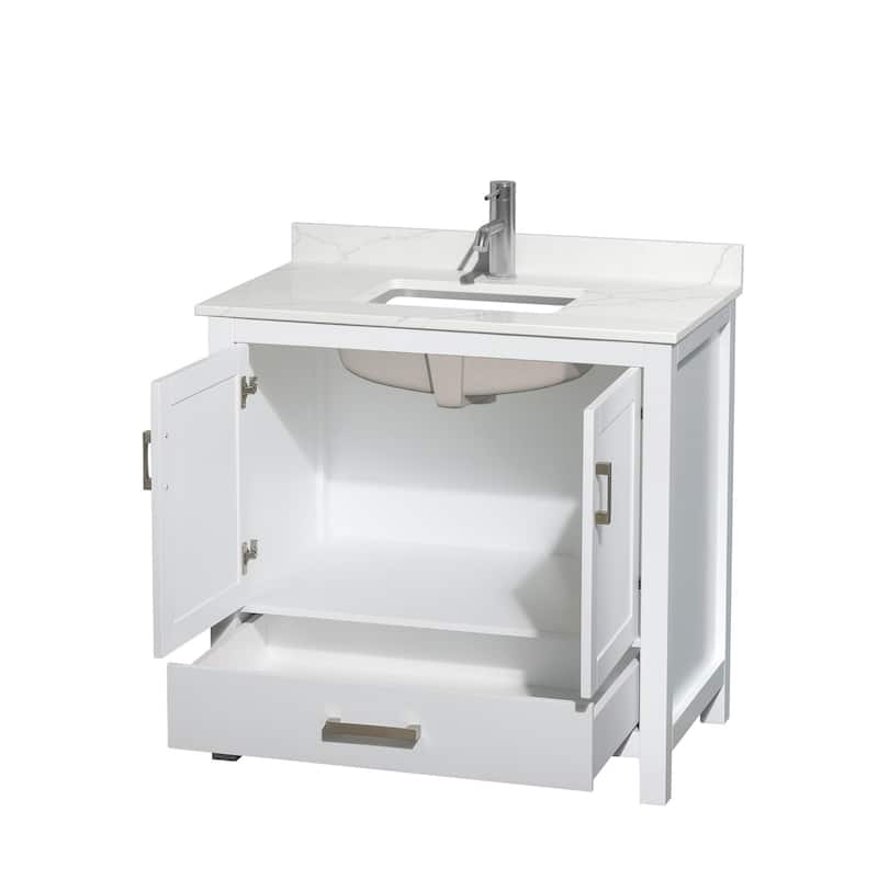 Sheffield 36-inch Single Vanity, Single Hole Quartz Top