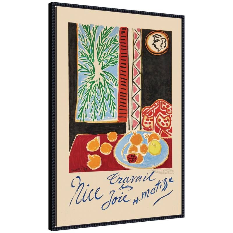 Kate and Laurel Nice Travail et Joie 1947 Henri Matisse by Nostalgia Prints Framed Canvas Wall Art Print - 23x33