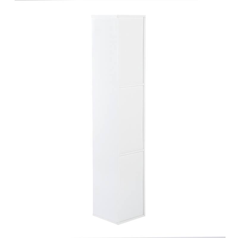 HomyLin White MDF Wood 63-Inch Tall Linen Tower Bathroom Cabinet Narrow Storage Organizer with 6-Shelve