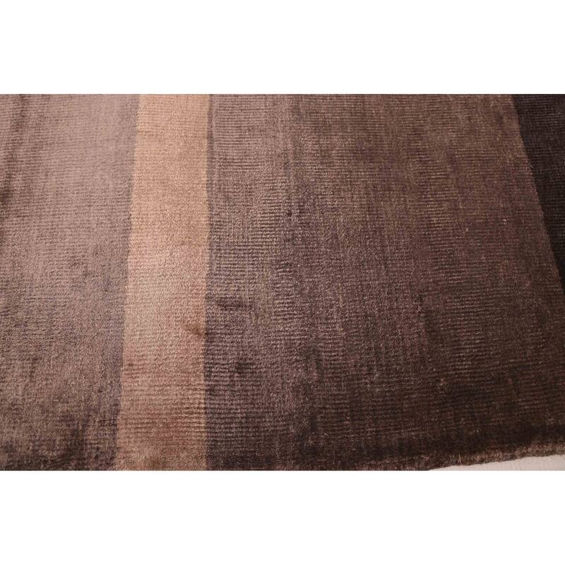 ECARPETGALLERY Hand Loomed Loreto Brown Viscose Rug - 5'1 x 7'5