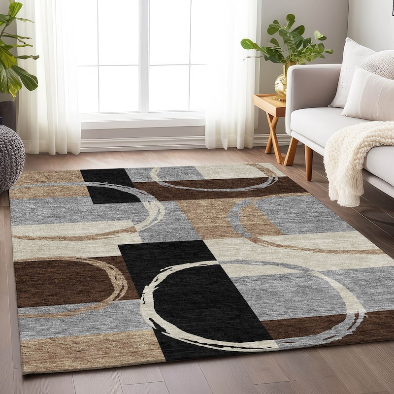 Premium Washable Super Soft Modern Casual Mayfield Rug - Pewter - 8' x 10'