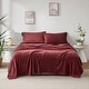 preview thumbnail 85 of 94, Soloft Plush Sheet Set by Madison Park Full - Burgundy