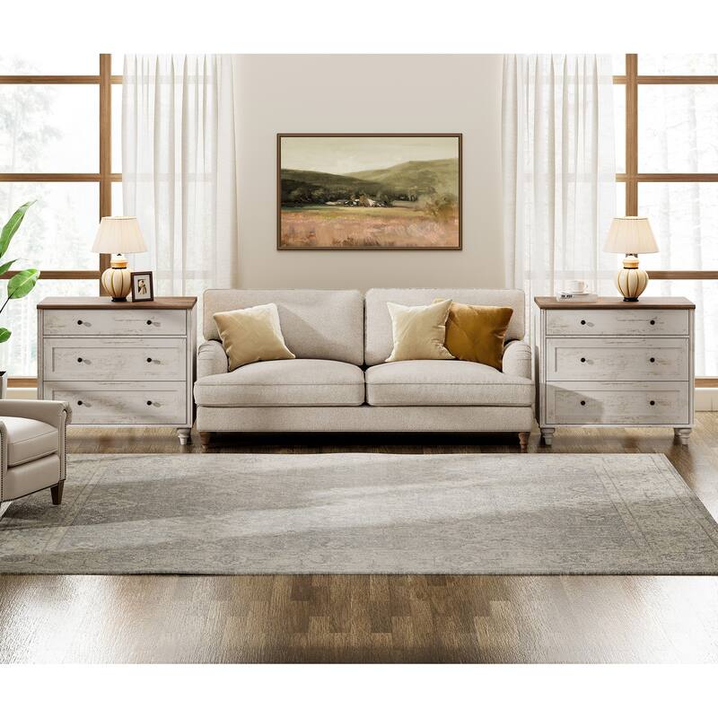 WAMPAT 3 Drawer Dresser ,Wood Storage Dresser for Bedroom