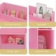 preview thumbnail 10 of 10, Kids Desk and Chair Set, Wooden Children Study Table with Hutch