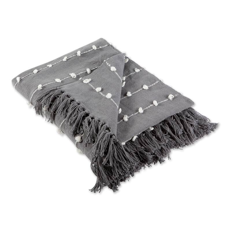 DII Woven Loop Throw - Grey