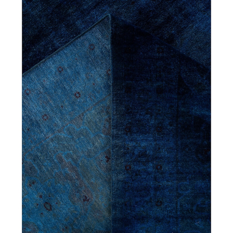 Overdyed One-of-a-Kind Hand-Knotted Area Rug - Blue - 12' 4" x 18' 1"