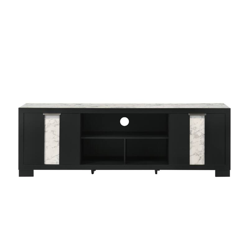 Eirena Black LED Panel Bed