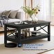 preview thumbnail 2 of 51, Moasis Farmhouse Coffee Table with Shelf, 2-Tier Center Table for Living Room