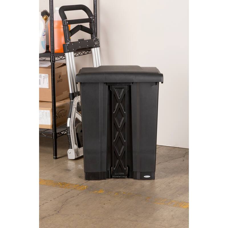 Large 23 Gallon Step-On Trash Can, Durable Plastic Garbage Can
