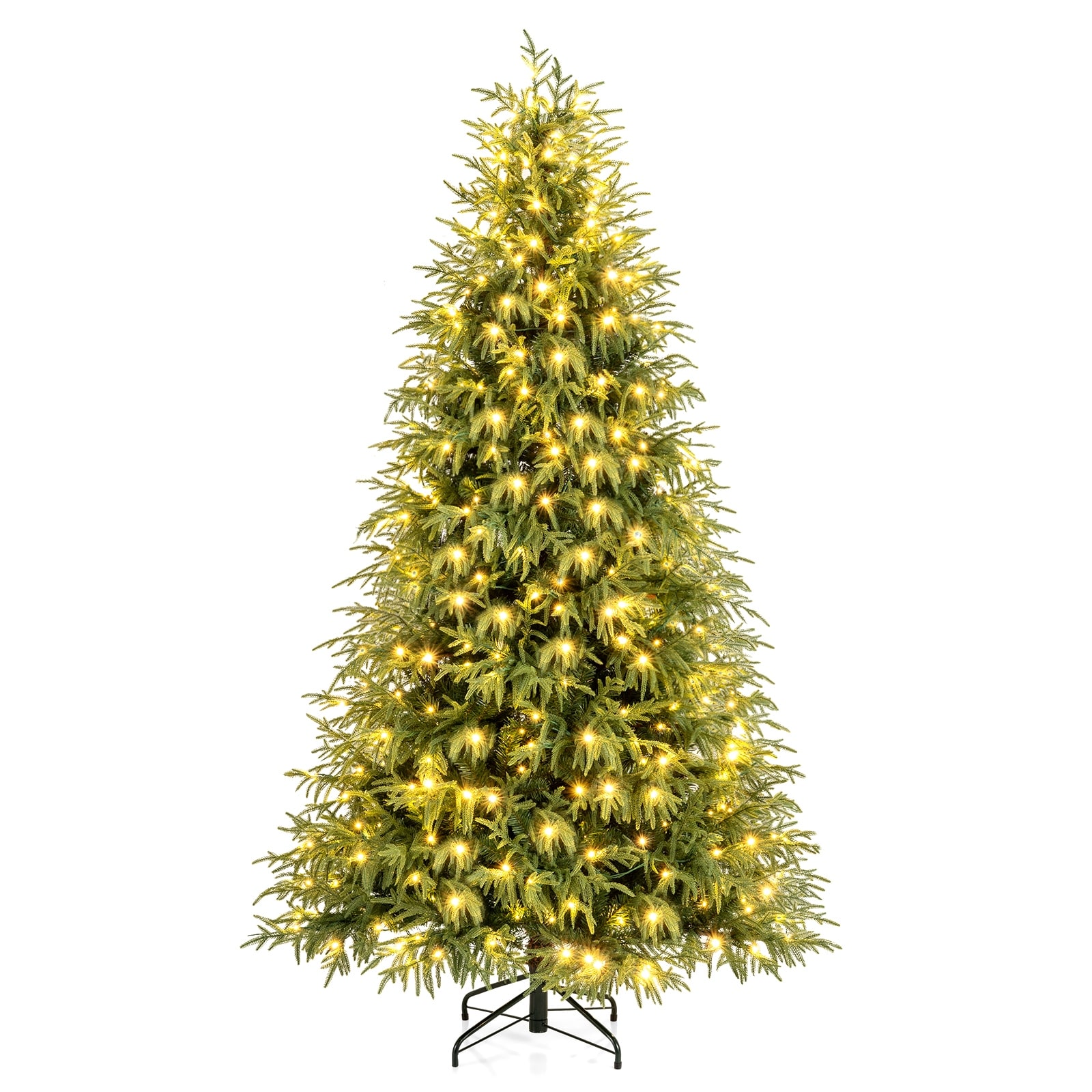 Gymax 7 FT Outdoor Artificial Christmas Tree w/ 1217 Branch Tips 400