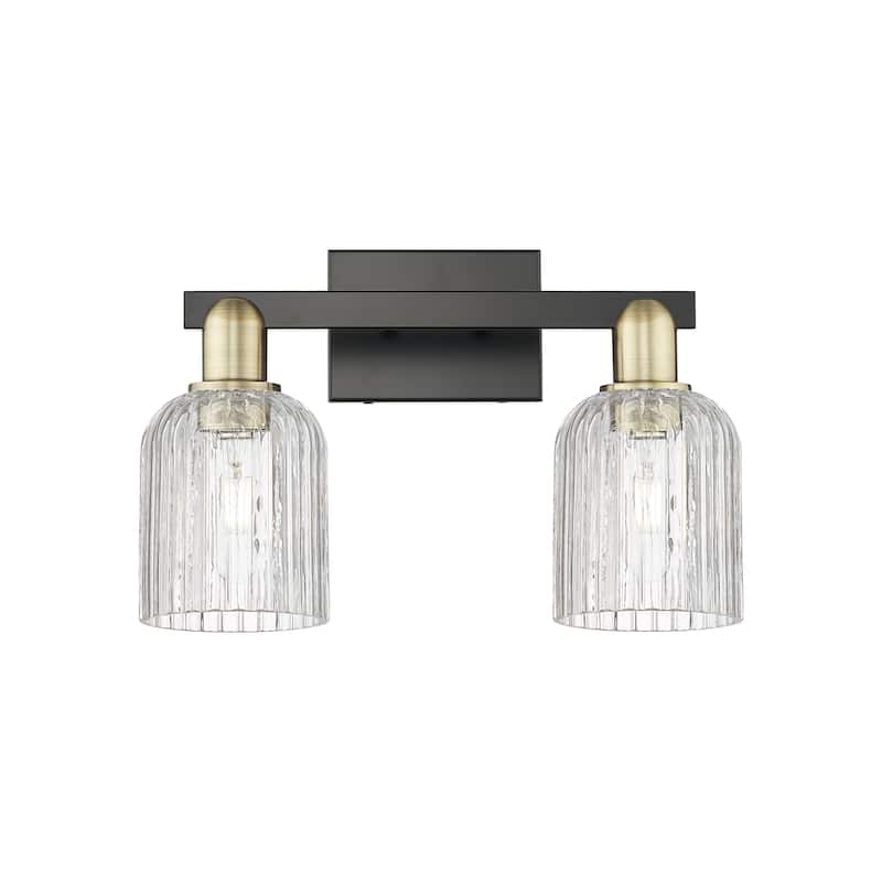 Innovations Lighting 716-2W-11-16 Bridal Veil Vanity Bridal Veil 2 - Black Antique Brass / Clear