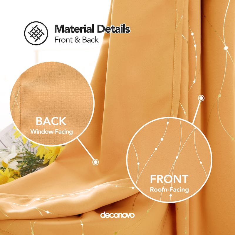 Deconovo Wave Line with Dots 42 Width Curtains Pair(2 Panel)