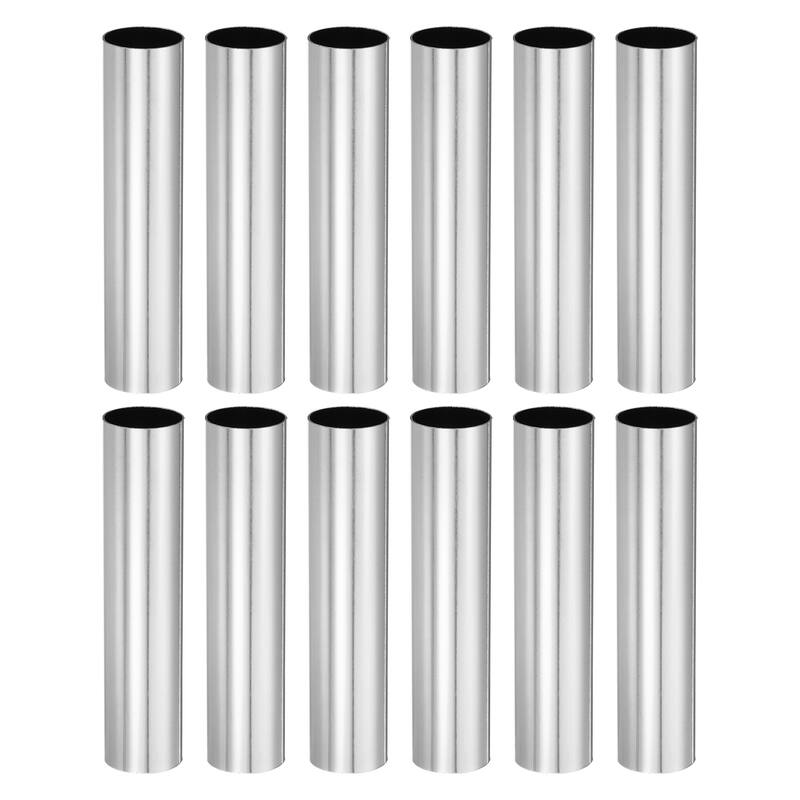 Candle Socket Covers, 3.9 Inch Candelabra Base Holder, Silver Tone 12 Pcs - Silver Tone