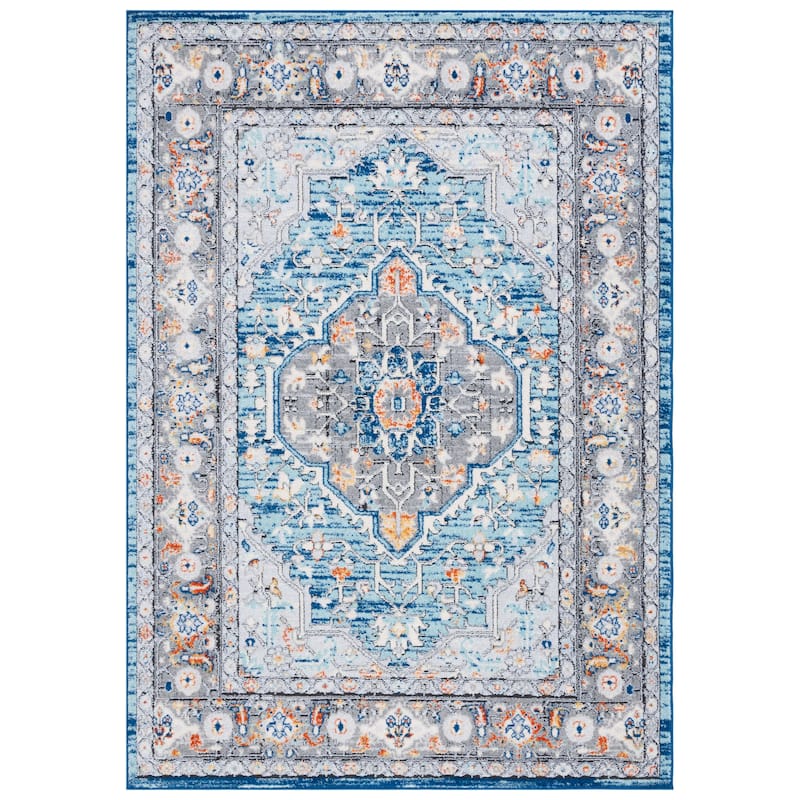 SAFAVIEH Tulum Nailia Boho Rug - 5'5" x 7'7" - Blue Grey/Rust