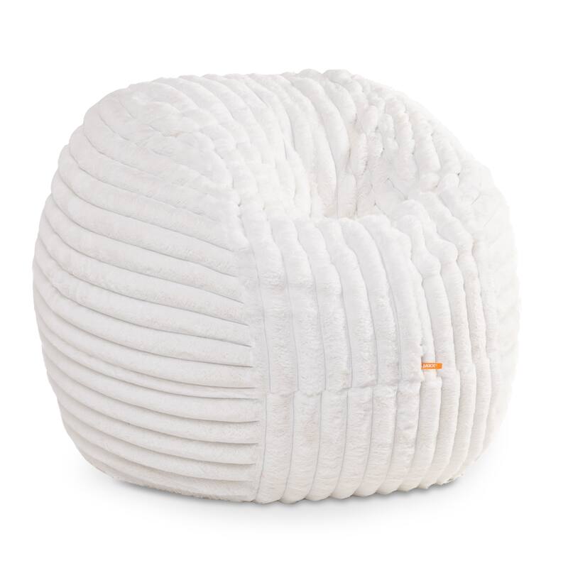 Jaxx Saxx 4ft - Large Round Bean Bag for Adults - Plush Synthetic Fur