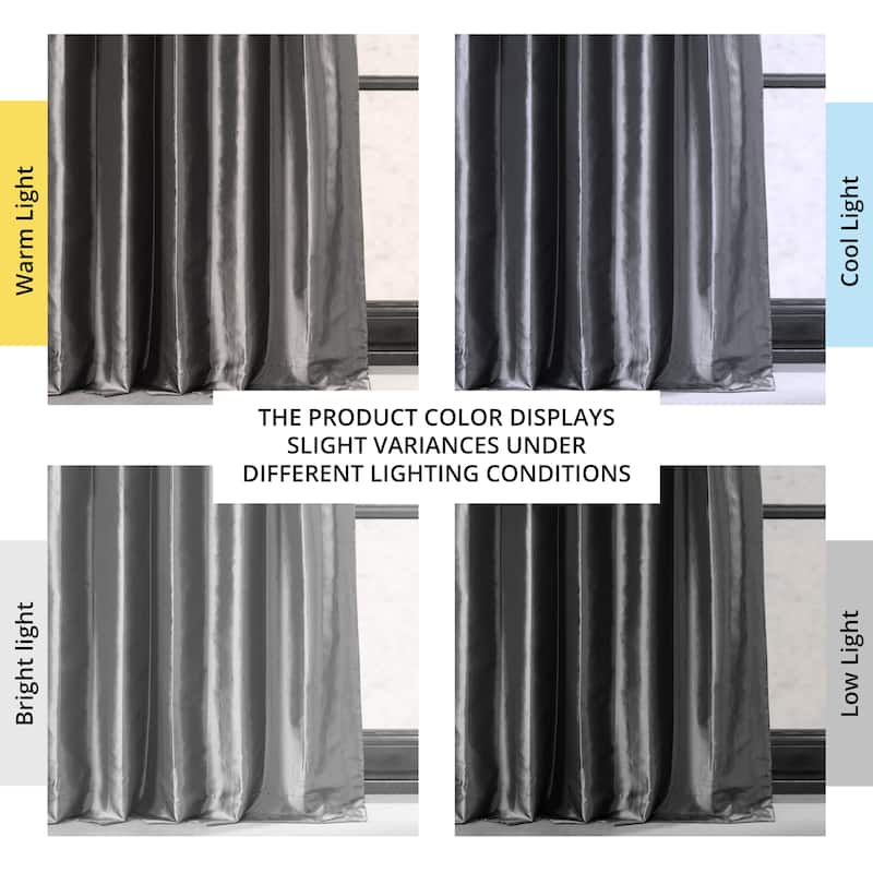 Exclusive Fabric Faux Silk Taffeta Solid Blackout Curtain (1 Panel)