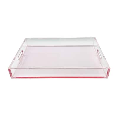 Neon Light Pink Tray - Light Pink - 15.75x11x2 Inches
