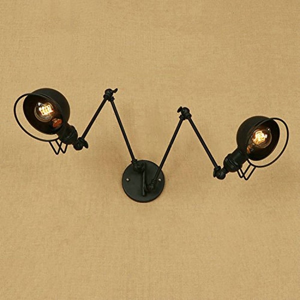 Shop 2 light vintage industrial swing arm wall sconce ...