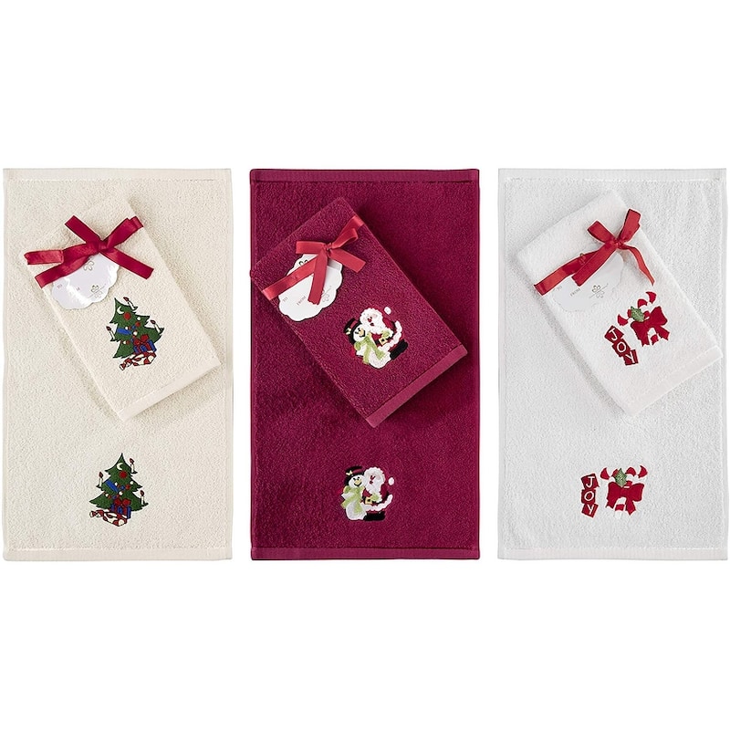 Christmas Fingertip Bath Towels Gift 12 Piece Hand Set - N/A - Santa