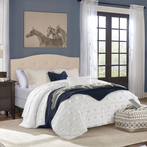 Living Essentials by Hillsdale Provence Upholstered Arch Adjustable Tufted Headboard with Frame