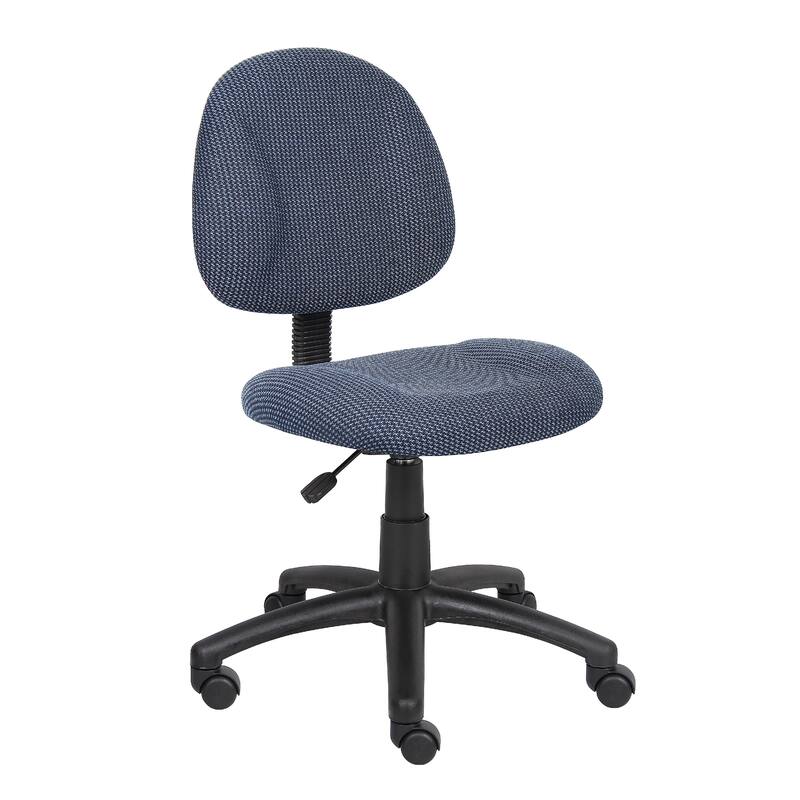 Jea Swivel Posture Chair, Contoured Seat and Back, Blue Tweed, Wheels