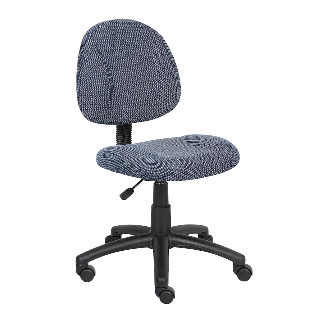 Jea Swivel Posture Chair, Contoured Seat and Back, Blue Tweed, Wheels