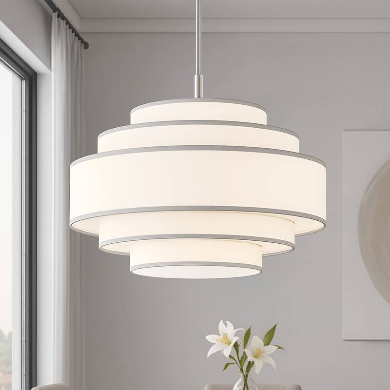 GetLedel 24" 5-Light Dimmable Tiered Drum Chandelier