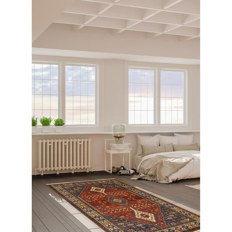 ECARPETGALLERY Hand-knotted Serapi Heritage Dark Red Wool Rug - 4'11 x 8'0